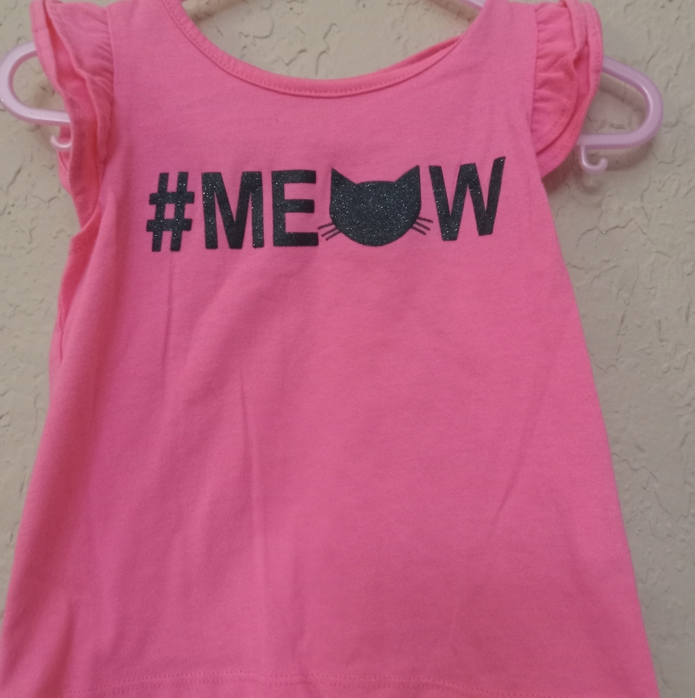 Children's Place Meow Top Pink and black size 2t